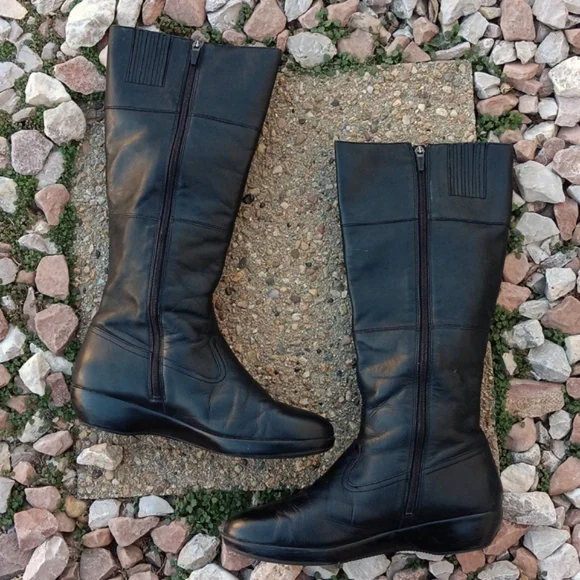 Dansko Darla Tall Black Leather Knee High Boots Womens - Picture 8 of 10